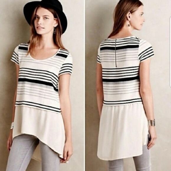 NWOT Anthropologie Deletta Layered Preppy Hipster Boho Lagen Look Top S - Picture 1 of 9